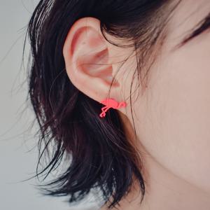 [비쥬주앙] 플라밍고 실루엣 귀걸이 (1ea)