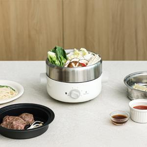 25년형 올스텐 4in1 분리세척 계란찜기 멀티쿠커 전골냄비 전기그릴 라면포트 NJM221CW