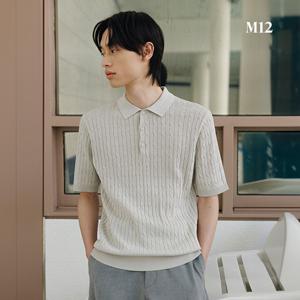 [런칭가89,900원] M12 남성 코튼블렌디드 케이블 카라니트 4종