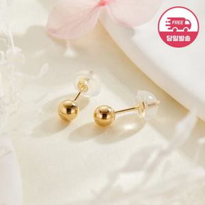 [비앤비골드] 당일발송 14K 심플 베이직 볼 귀걸이 4mm 한쌍 JAE40405
