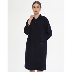 닥스 여성 24SS 50%할인네이비 NEW 패턴 면혼방 H 실루엣 니트원피스 DLSW4B315N2