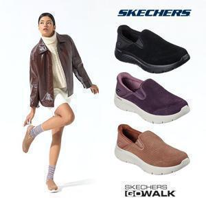 스케쳐스 24FW 최신상 여성 소가죽 고워크 플렉스 슬립온