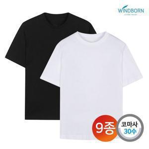 [3+3+3] 남녀공용 면 라운드 반팔티(최대 9종)