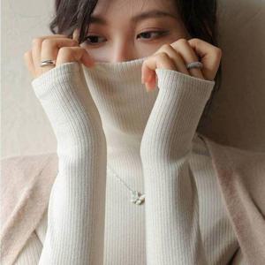 Slim핏 여성 터틀넥 목폴라 긴팔티 3종
