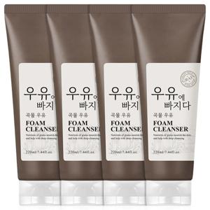 ♥HOT인기♥ 우유에빠지다 곡물+녹차 딥 클렌징 폼 220ml 4개 / 우유단백질 폼클렌징