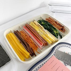 김밥재료 보관용기 세트 (보관용기 + 김발 + 휴대용 김밥통 2P)