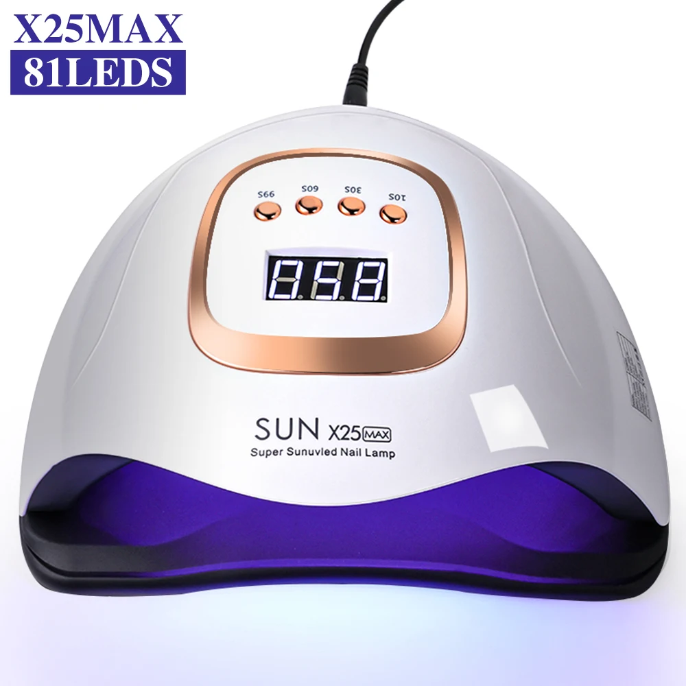 SUN X25MAX 81LED UV 램프 손톱 건조 빠른 경화 모든 젤 매니큐어 전문 강력한 UV 라이트 건조기 매니큐어 살롱