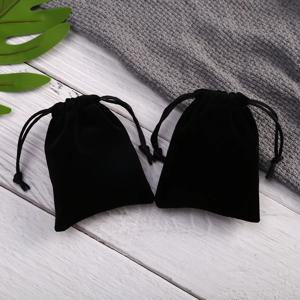 10 개/몫 작은 검은 벨벳 가방 7x9 9x12cm 매력 귀걸이 쥬얼리 포장 가방 웨딩 Drawstring 벨벳 파우치 선물 가방