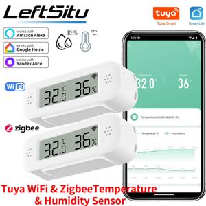 Tuya Zigbee WiFi 미니 온도 습도 스마트 홈 온도계 습도계 APP Google 홈 Yandex Alexa와 원격 작업