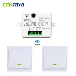 CENFAYA 433HMz 무선 조명 스위치 86 벽 패널 RF 스위치, 릴레이 리시버 컨트롤러, 와이어링 없음, 쉬운 설치, 110V, 220V, 230V, 10A