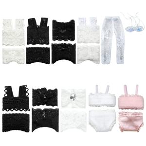 부드러운 레이스 속옷 브라 브리프, 30cm 인형 1/6 니커, Blythe 1/6 BJD 인형 탑 속옷, 인형 집 어린이 장난감, 1 세트