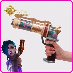 LoL Arcane Jinx 코스프레 무기 소품 BaoBao Vi Sister 코스프레 총 LOL Arcane Jinx 블루 가발 할로윈 LOL Arcane Vi/Jinx 소품