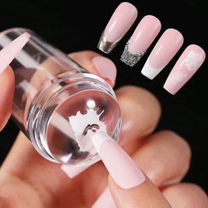네일 스탬프 플레이트 퓨어 클리어 젤리 네일 아트 스탬퍼 스크레이퍼 세트 인쇄 실리콘 마시멜로 디자인 매니큐어 액세서리 도구