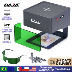 DAJA DJ6 레이저 조각기, 미니 휴대용 블루투스 DIY 컷 타각기 각인 마크, 목재 페인트, 금속 아크릴 유리 가죽