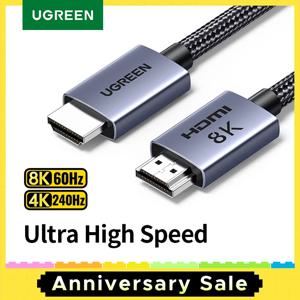 UGREEN HDMI 케이블, PS5 샤오미 TV 박스용 초고속 인증, 8K @ 60Hz 케이블, 48Gbps 돌비 비전 HDCP2.3