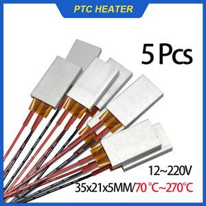 5 Pcs 세라믹 PTC 가열 시트 12V ~ 220V 알루미늄 쉘 전기 히터 액세서리와 일정한 온도 PTC 히터 35*21