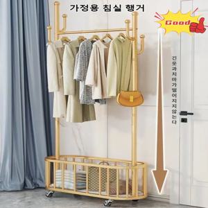 플로어 행거 이동식 행거 바퀴 달린 옷걸이 두꺼운 행거 럭셔리 가정용 행거 침실 행거 60/80/100cm black/white/gold 후크 선반