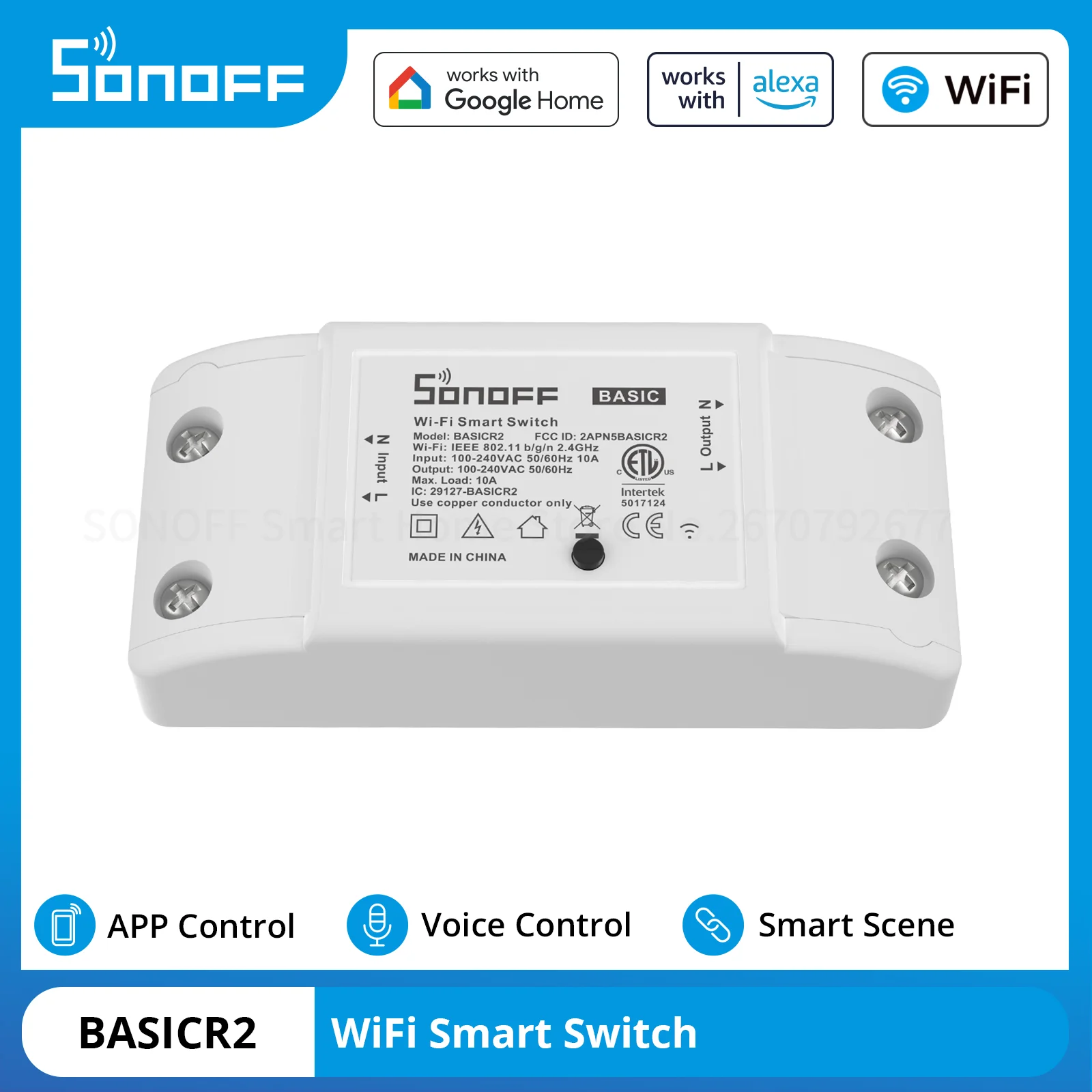 SONOFF BASICR2 BASICR4 WiFI 스마트 스위치 DIY 무선 차단기 원격 음성 제어 전등 스위치 Alexa Google을 통한 스마트 홈
