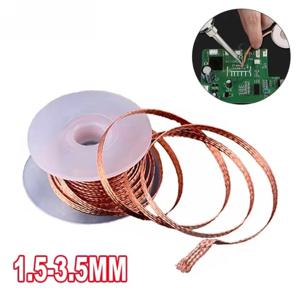 1.5-3.0mm 디 솔더링 메쉬 브레이드 테이프 구리 용접 포인트 솔더 리무버 와이어 납땜 심지 솔더링 용 주석 리드 코드 플럭스