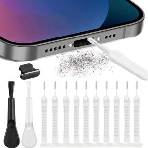 아이폰 16 15 Pro Max 이어폰 충전 포트 먼지 제거 클리닝 브러쉬 포함 휴대폰 스피커 먼지 제거 클리너 도구 키트