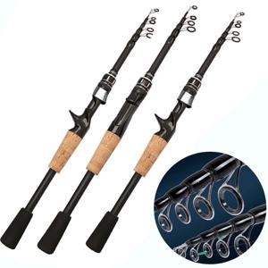 텔레스코픽 루어로드 1.5M 1.8M 2.1M 2.4M 탄소 스피닝로드 베이트 캐스팅 낚시대 8g-25g 나무 손잡이 캐스팅 낚시 태클