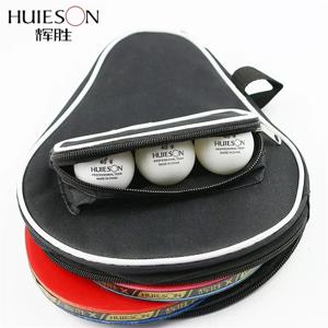Huieson 더블 사이즈 호박 모양 옥스포드 천 탁구 라켓 케이스 지퍼 아웃 파우치 2개의 탁구 배트와 3개의 공 포함