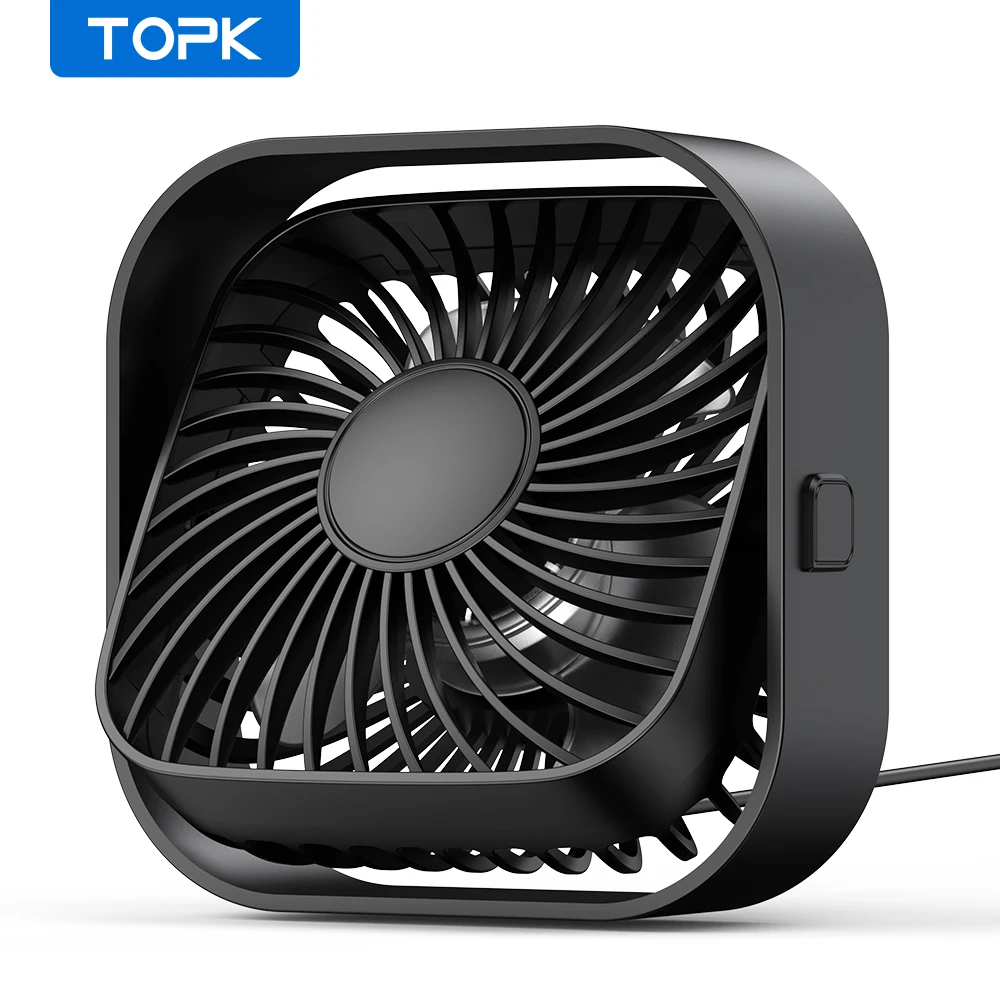 TOPK USB 휴대용 미니 선풍기, 책상 개인 전기 선풍기 테이블, 방용 스탠딩 팬, 3 단 바람, 360 ° 회전, 캠핑 퀴에 적합
