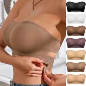 여성용 Strapless Bra 섹시 할로우 백 레스 매직 붕대 원활한 원피스 속옷 웨딩 보이지 않는 미끄럼 방지 브래지어
