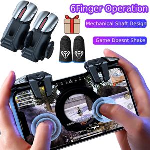 G21 휴대폰 게임 트리거 게임 패드 조이스틱, 6 손가락 조준 사격 L1 R1 키 단추 게임 핑거팁 PUBG 게임 컨트롤러용