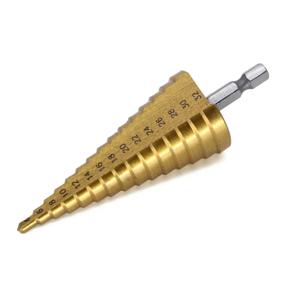 HSS 스텝 드릴 비트 4-32mm 육각 티타늄 콘 홀 커터 다기능 리머 플레이트 철 알루미늄 플레이트 드릴링 금속 코어 드릴