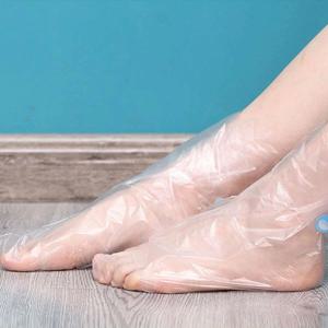 100pcs-일회용 안티 크래킹 발 마스크 발 마스크 발 마스크 방수 신발 마스크 플라스틱 발 마스크 핸드 마스크 홈 케어 세트