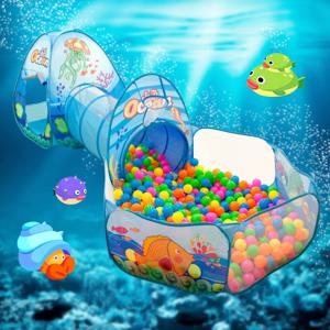 3 In 1 어린이 공 풀 아기 Ballon 놀이터 휴대용 어린이 텐트 공 구덩이 크롤링 터널 아이 놀이터 마당 Rooom 풀 선물