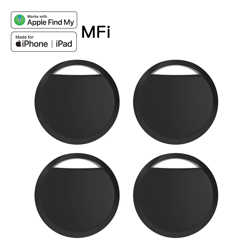 애플 나의 찾기용 스마트 태그 1/4팩 – 분실 알림 및 큰 소리 경고 기능이 있는 블루투스 아이템 트래커 (열쇠, 지갑, 수하물 찾기용)