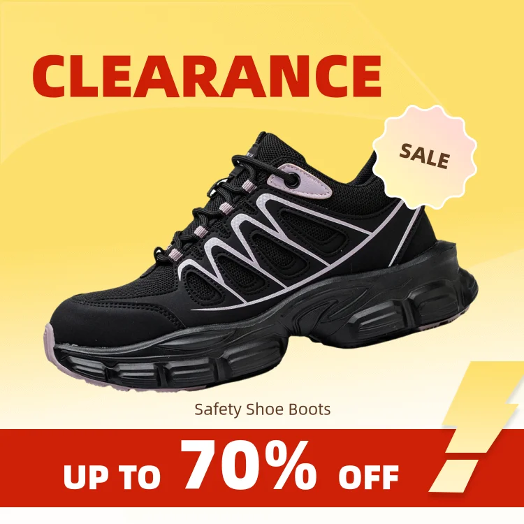 Clearance_Fashion 안전 신발 여성 작업 운동화 구조화 된 신발 공압 방지 보호 신발 작업 부츠 강철 발가락 신발 _