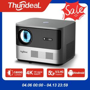 ThundeaL TDA6 풀 HD 프로젝터, 1080P, 2K, 4K 비디오, 홈 시어터, 자동 초점, 5G 와이파이, 안드로이드 프로젝터, TDA6W, 3D 휴대용 프로젝터 안드로이드내장 LED 3D비디오 영사기 WiFi 무선연결 내장스피커 스마트빔 지원  폭넓은 호환성 영사기 50000시간 사용가족영화관 캠핑 여행용 저소음 빔프로젝터 빔프로젝트 최강 가성비 3D 스마트 프로젝터 빔프로