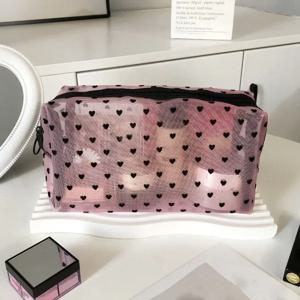 1PCS 여성 메쉬 메이크업 가방 파우치 여행 주최자 핸드백 지퍼 화장품 주머니 목욕 화장실 가방 보관 주머니 케이스