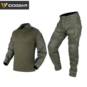 IDOGEAR 전투 BDU 위장 남자 유니폼 G3 전술 의류 스포츠 의류 블랙 코튼 폴리스터 3001