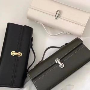SAVETTE 브랜드 The Symmetry Pochette 정품 가죽 작은 사각형 행 가방 직사각형 바게트 가방 토트 여성용 단순 핸드백