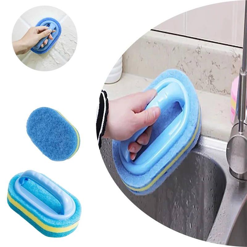 손잡이가 있는 청소 브러시 스펀지 주방 청소 냄비 세척 설거지 스펀지 청소 및 브러시 도구