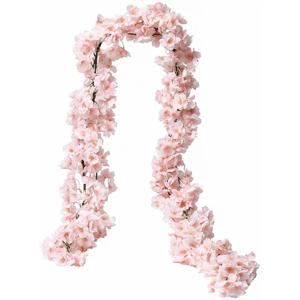 인공 사쿠라 꽃 덩굴 웨딩 가든 장미 아치 홈 파티 장식 축제 신부 가짜 실크 스크랩북 식물, 180cm
