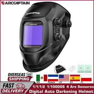 ARCCAPTAIN 용접 헬멧 용접기 마스크 대형 뷰 트루 컬러 태양 광 발전 자동 어두워지는 용접 마스크 Arc MIG TIG 용접기 컷