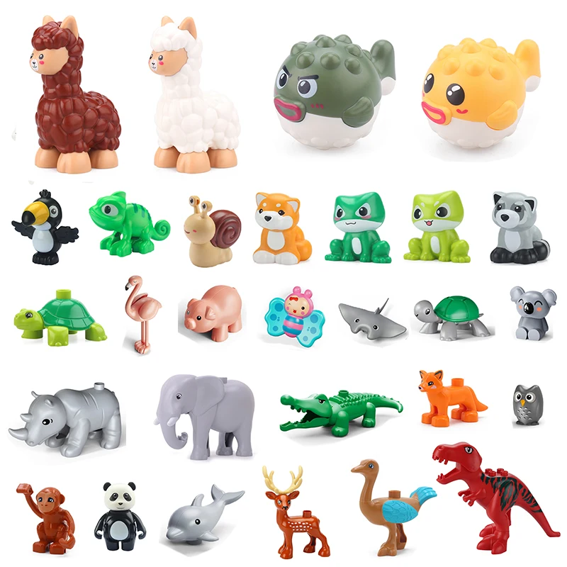 대형 빌딩 블록 동물 장면 조립 액세서리 Duplo LG와 호환 뜨거운 신제품 어린이 아기 선물 Diy 장난감