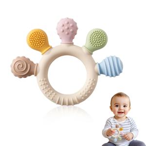 새로운 아기 실리콘 Teether 치과 장난감 BPA 무료 실리콘 손가락 젖니가 남 반지 팔찌 신생아 용품 아기 젖니가 남 장난감 선물