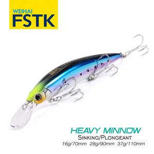FSTK 새로운 헤비 싱킹 미노우 110S 37g 90S 28g 70S 16g 바닷물 긴 주조 거리 낚시는 바다 인공 미끼를 유혹합니다