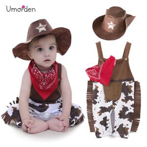 Umorden 카우보이 암소 소년 의상 Rompers 아기 소년 유아 유아 할로윈 크리스마스 생일 파티 코스프레 멋진 드레스