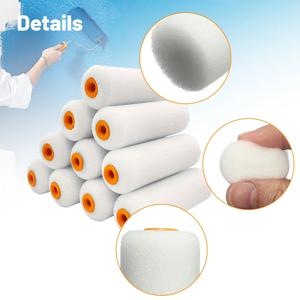 10PCS 100mm 미니 흰색 내구성 폼 페인트 롤러 슬리브 그림 장식 스폰지 롤러 아트 세트 그림 용품