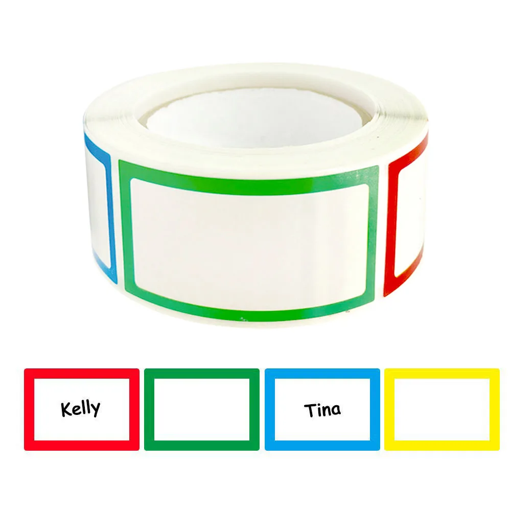 250개 방수 빈 스티커 자기 접착성 다양한 탈착식 라벨 스티커 이름표 병 파일 사무실 학교 용품