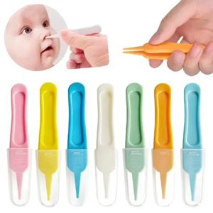 1PC 아기 코 배꼽 청소 어린이 안전 관리 둥근 머리 클램프 유아 족집게 귀 코 비강 청소기 클립 깨끗한 족집게 도구