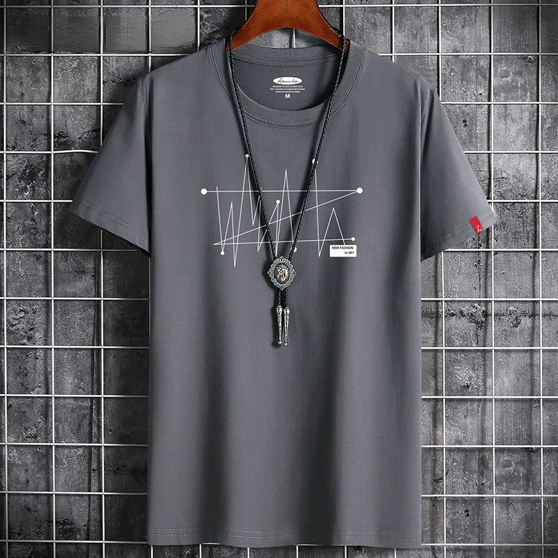 만화 Tshirt 탑 특대 남성 루즈 티 100% 코튼 패션 고스 프린트 남성 반팔 티셔츠 여름 새 남성 캐주얼 Tshirt