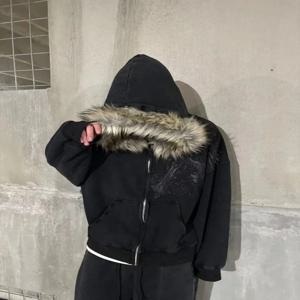 Y2k streetwear 고딕 해골 뼈 프린트 오버 사이즈 후드 티셔츠 여성 루즈 하라주쿠 캐주얼 긴팔 스웨트 남성용